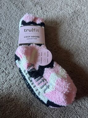 TruFit Cozy Fuzzy Grip Socks Soft Socks 3 Pair (Shoe SIZE 5-10, Sock 9-11)